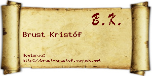 Brust Kristóf névjegykártya